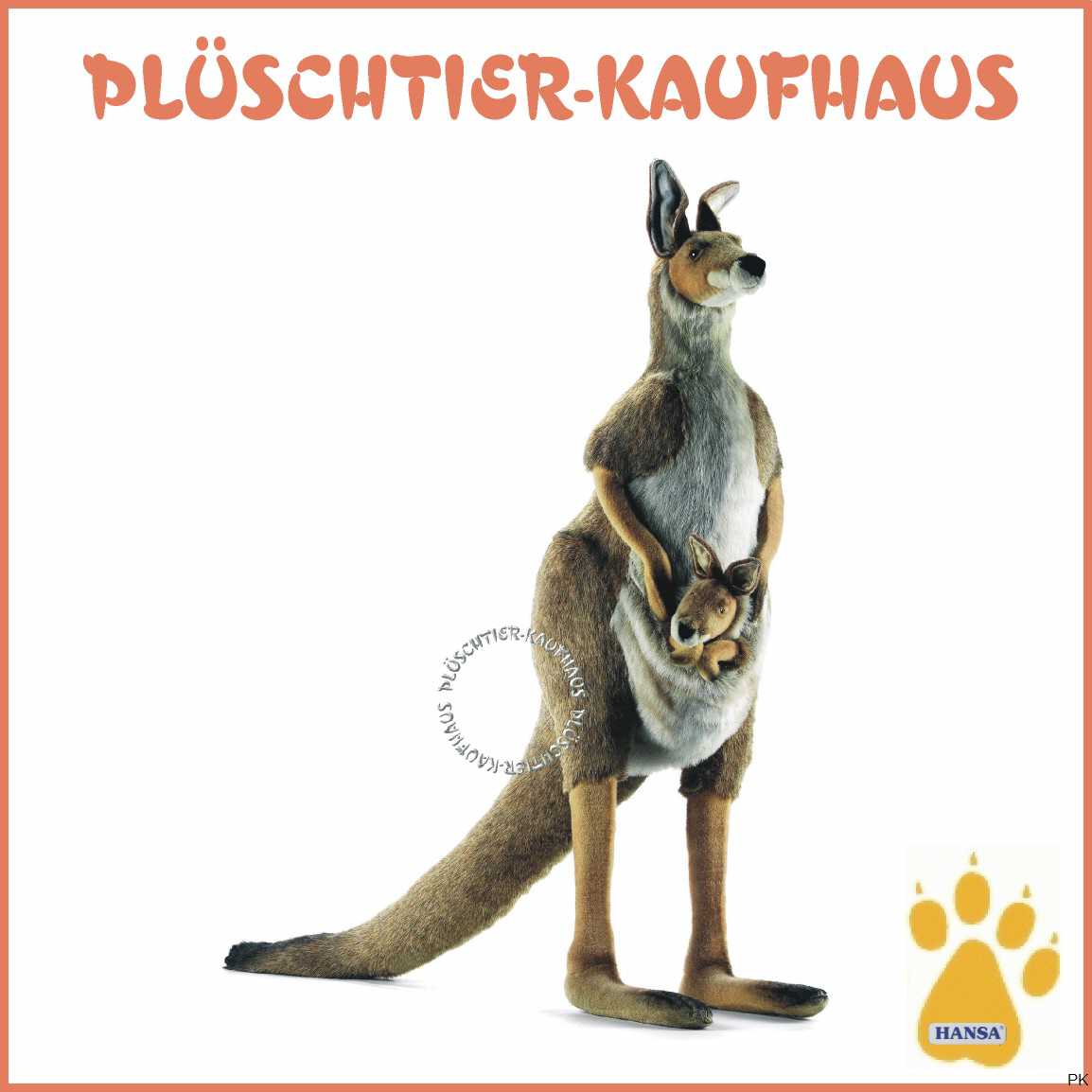 Känguru mit Baby Plüschtier Stofftier Plüsch-Kuscheltier Känguruh  H=24cm 
